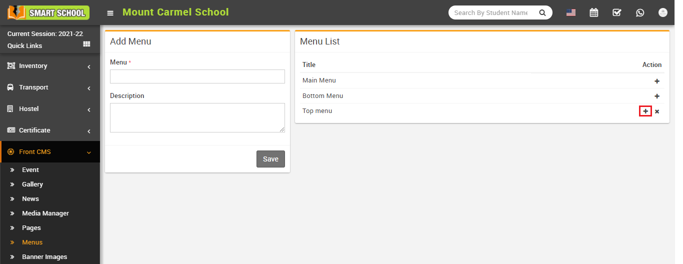Add menu item image