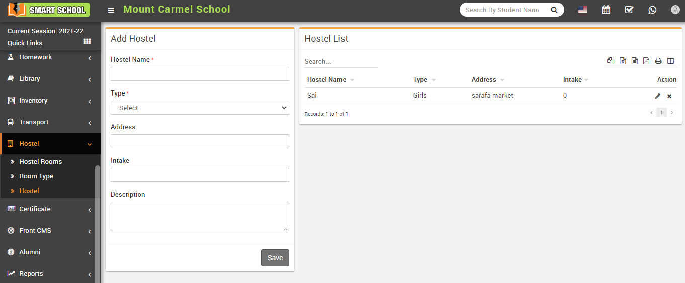 Add hostel image